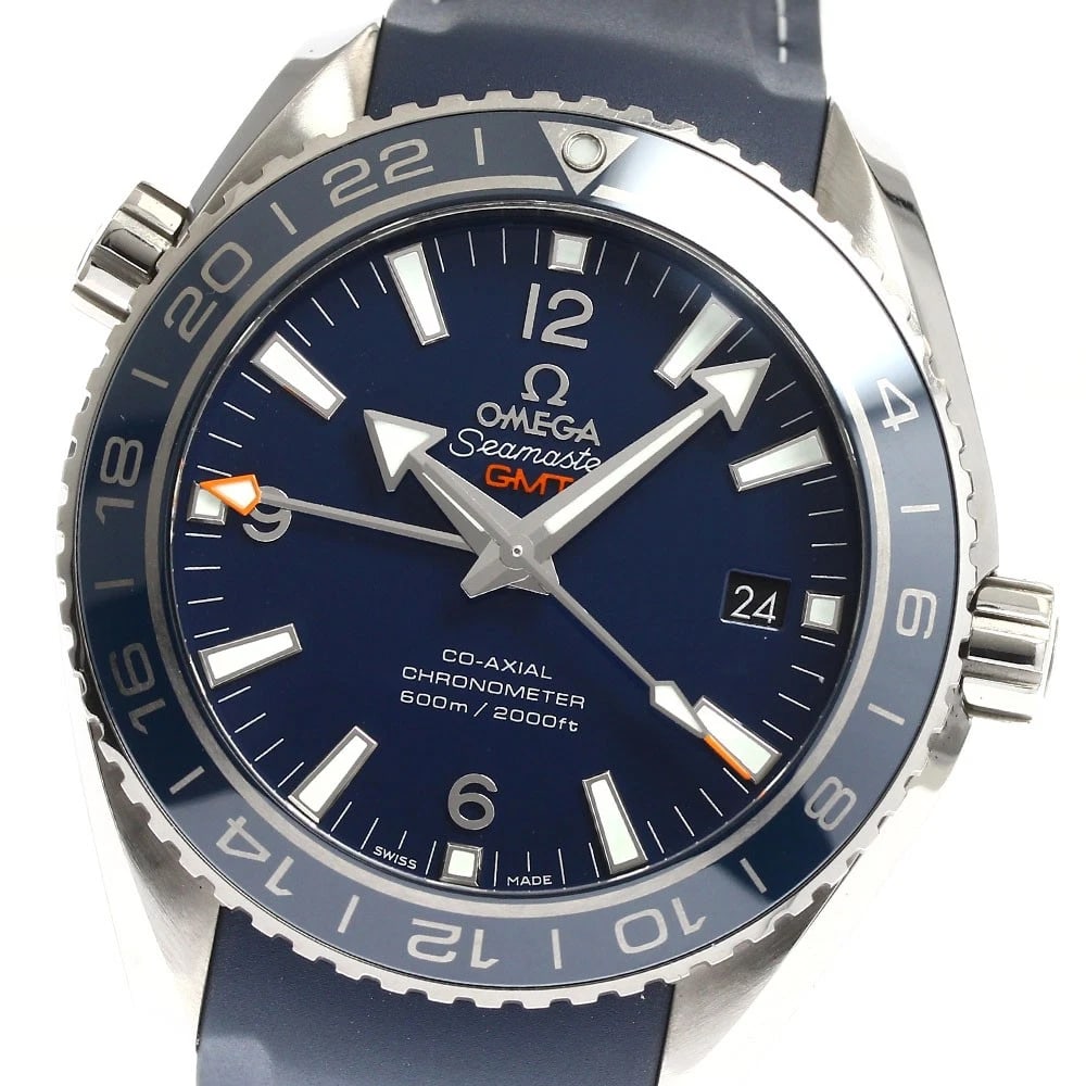 OMEGA SEAMASTER PLANET OCEAN AUTOMATIC WATCH: OMEGA Seamaster Planet Ocean Automatic Watch Brand: OMEGA Type/Style: Wristwatch Material: Band Material rubber, Case Material titanium Color: Case Color Silver Band Color Navy Dial Color Navy Size: C