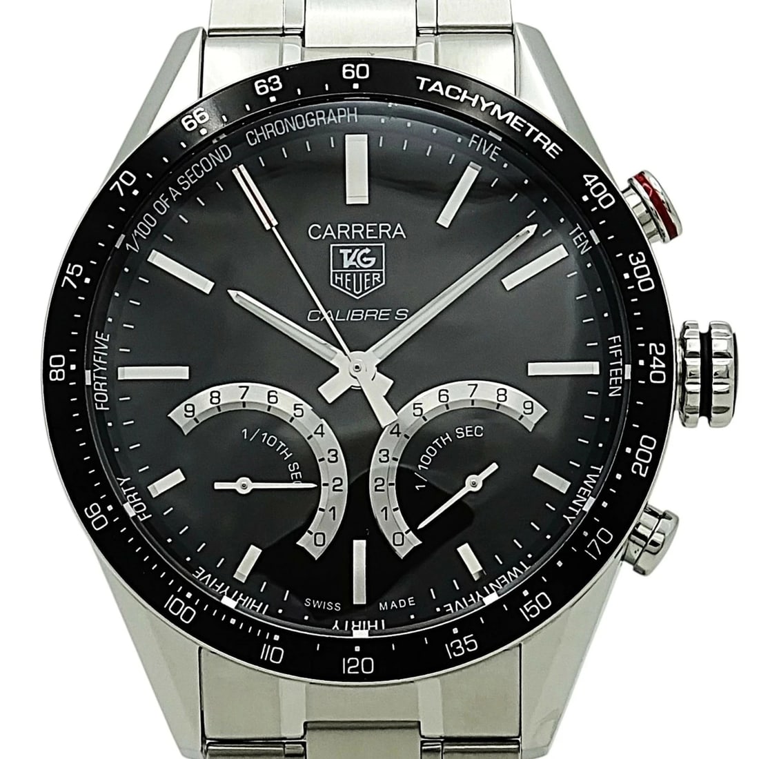 TAG HEUER CARRERA CALIBER DATE CHRONOGRAPH WATCH: TAG HEUER Carrera Caliber date chronograph Watch Brand: TAG HEUER Type/Style: Wristwatch Material: stainless steel Color: Color case: silver Dial: black Size: Case diameter: Approximately 43mm Acc