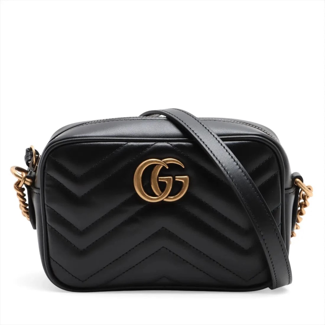 GUCCI GG MARMONT LEATHER CHAIN SHOULDER BAG: Gucci GG Marmont Leather Chain Shoulder Bag Brand: Gucci Type/Style: Shoulder Bag Material: Leather Color: Black Size: Height:4.7inchLength:6.9inchDepth:2.4inch Accessories: None Accessori