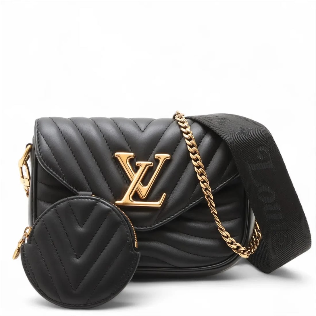 LOUIS VUITTON WAVE MURTY POCHETTE: Louis Vuitton Wave Murty Pochette Brand: Louis Vuitton Type/Style: Shoulder Bag Material: None Color: Black Size: Height:4.9inchLength:7.1inchDepth:2.0inch Accessories: None Accessories Notice: When
