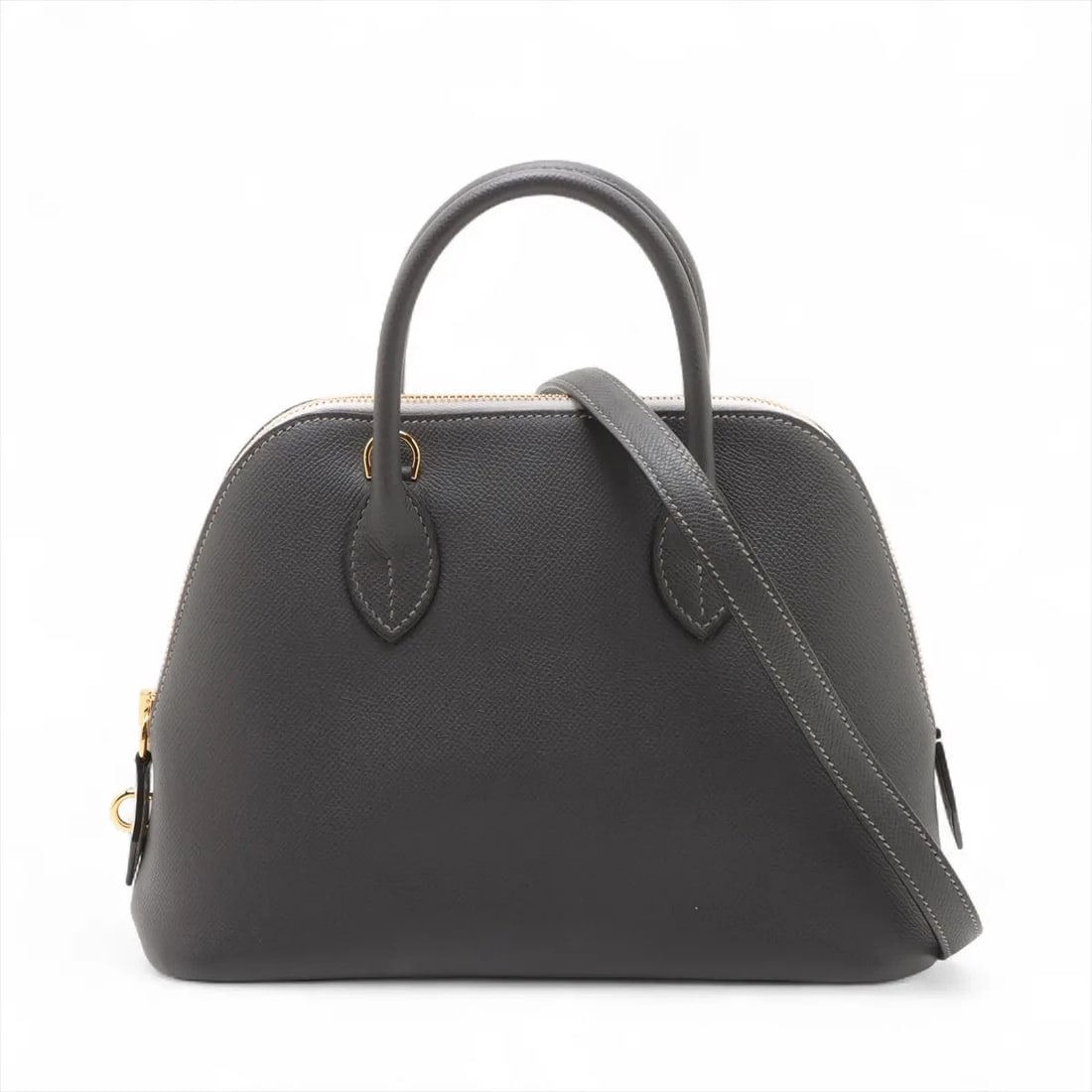 HERMES BOLIDE VEAU EPSOM GRAPHITE X GRIPERE GOLD METAL (1 of 4)