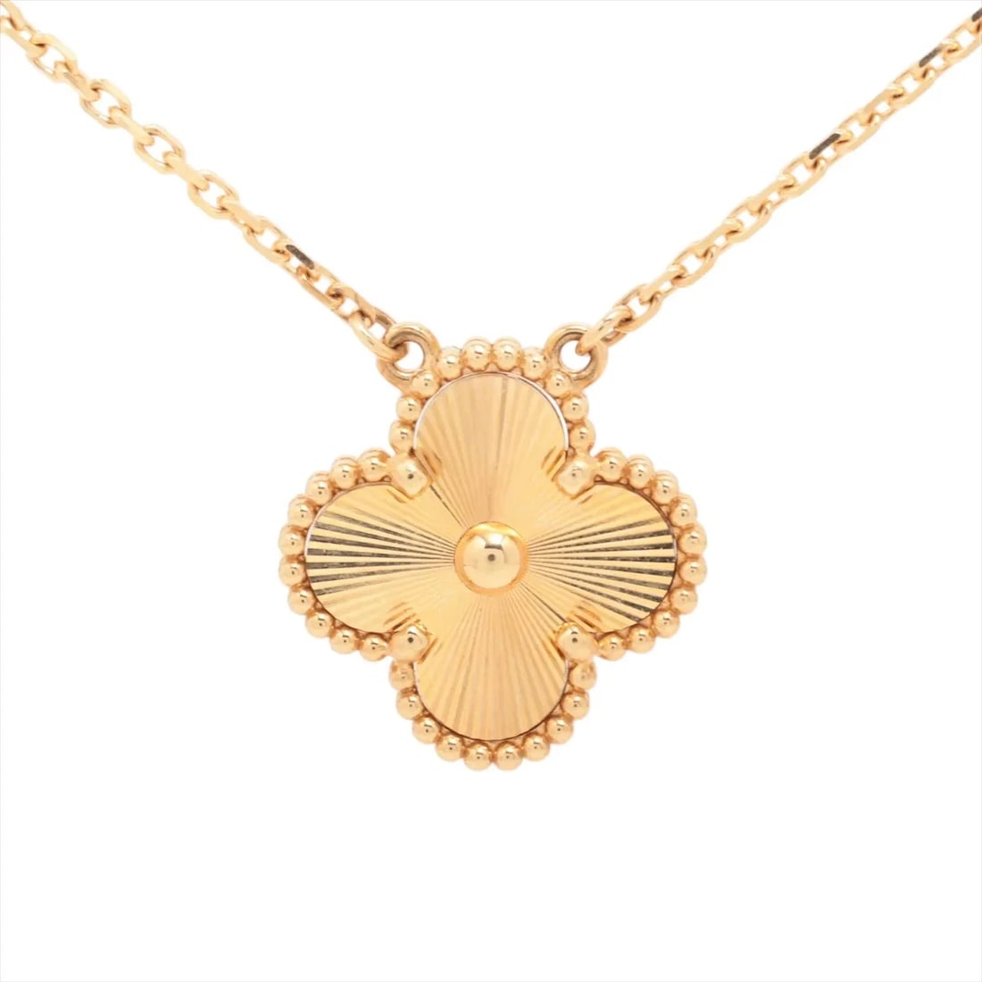 VAN CLEEF & ARPELS ALHAMBRA GUILLOCHE NECKLACE 750(YG): Van Cleef & Arpels Alhambra Guilloche Necklace 750(YG) Brand: Van Cleef & Arpels Type/Style: Necklace Material: 750(YG), Color: Yellow Gold Size: Size(CM) Chain length:42.1 Accessories: None