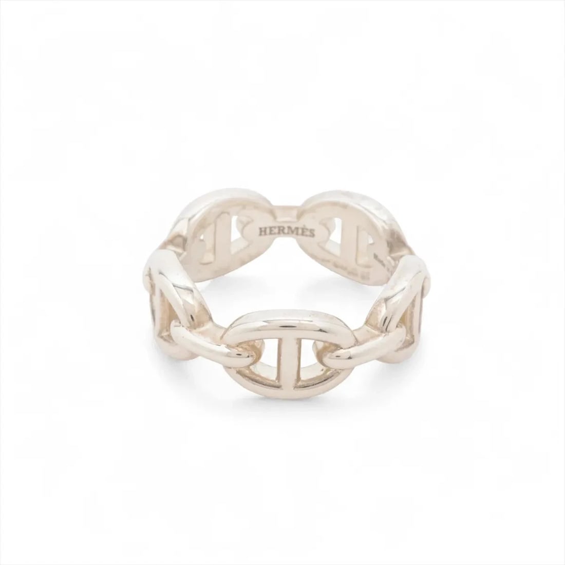 HERMES RING 925 SILVER: Hermes Ring 925 Silver Brand: Hermes Type/Style: Ring Material: 925, Color: Silver Size: 5.25 US Accessories: None Accessories Notice: When purchasing pre-owned goods, please refer to the