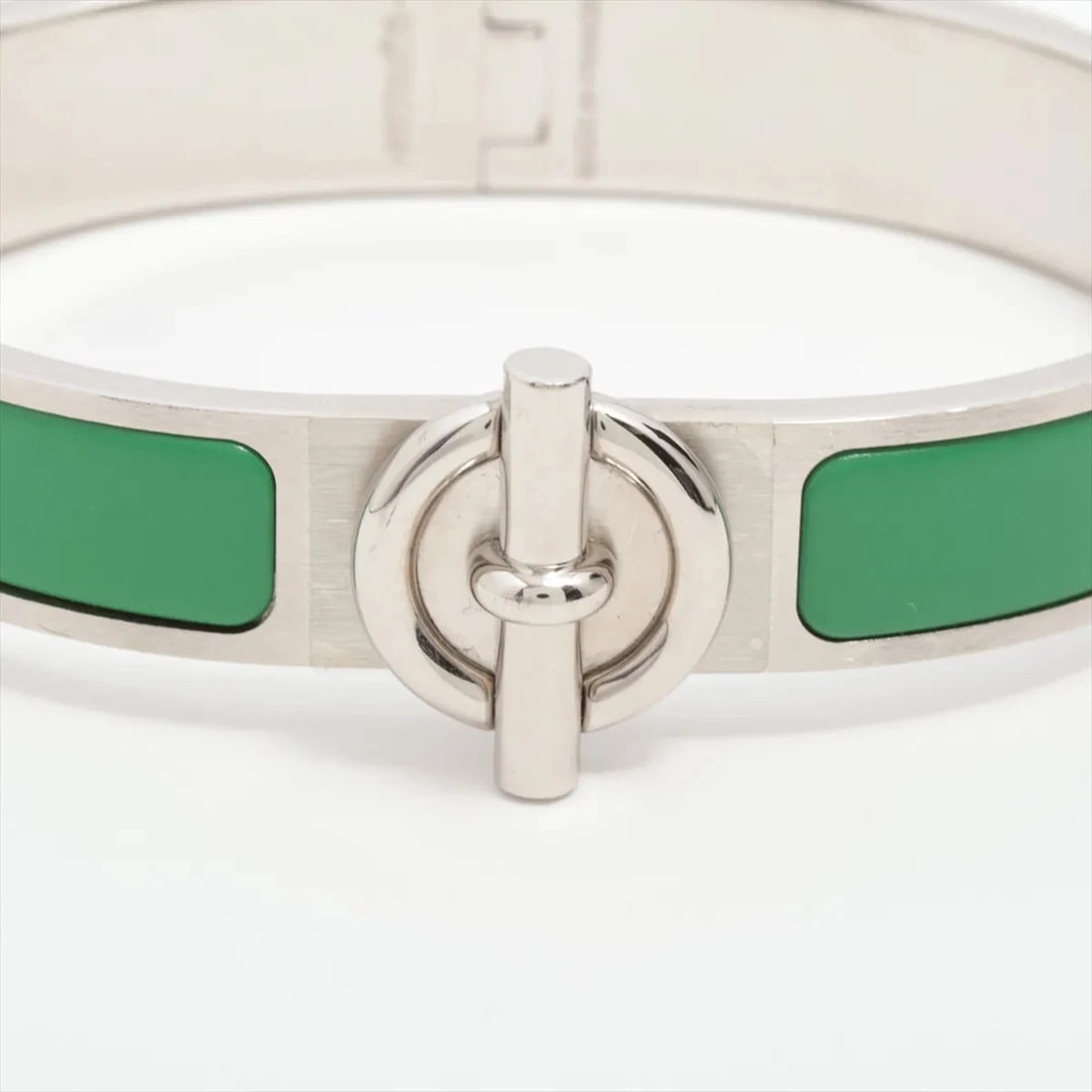 HERMES BANGLE GP SILVER X GREEN - 2