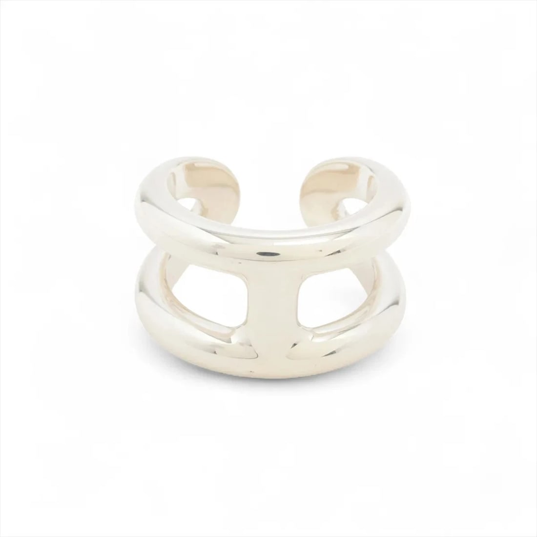 HERMES OSMOZ PM RING 925 SILVER: Hermes Osmoz PM Ring 925 Silver Brand: Hermes Type/Style: Ring Material: 925, Color: Silver Size: 6.25 - 6.5 US Accessories: None Accessories Notice: When purchasing pre-owned goods, please refer to