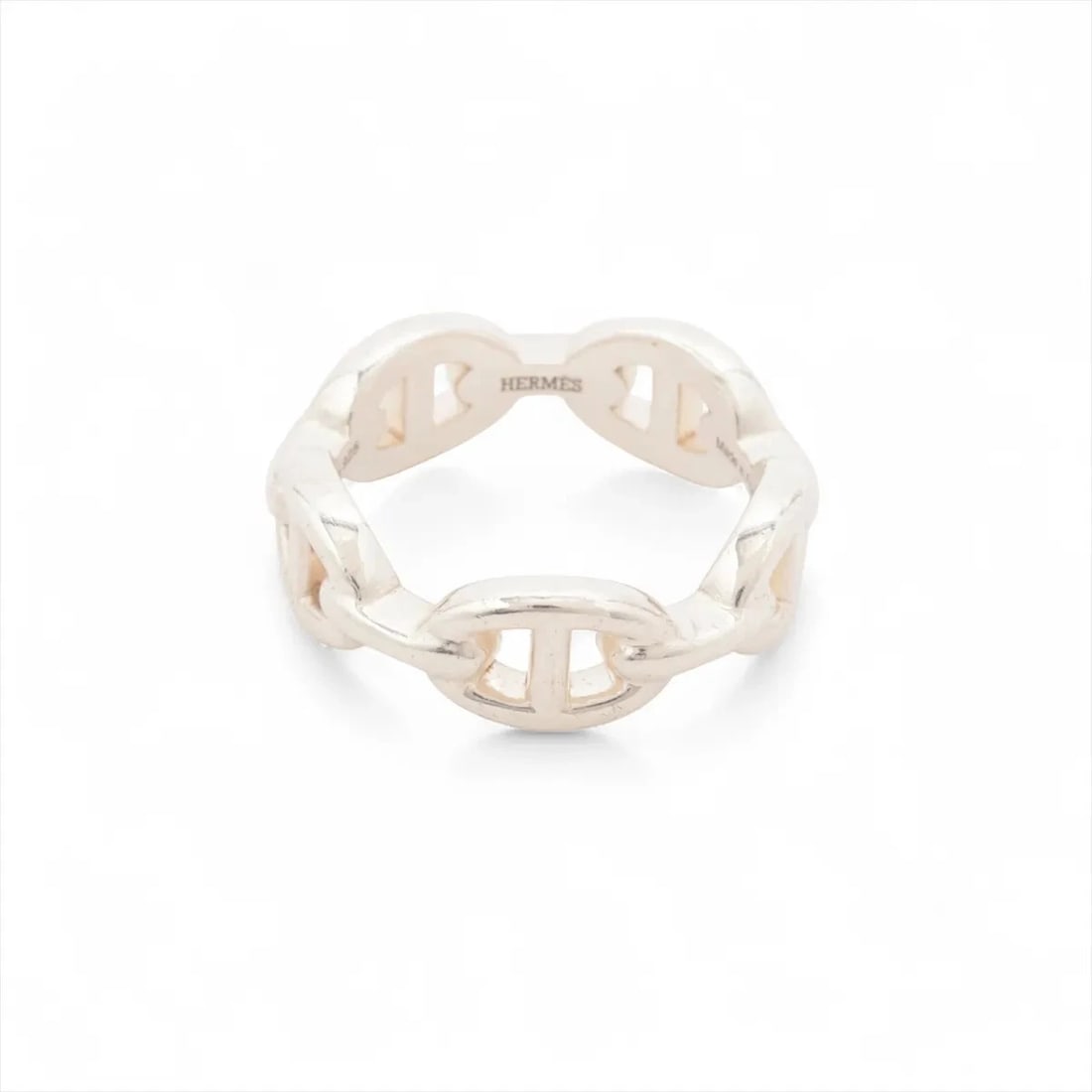HERMES RING 925 SILVER: Hermes Ring 925 Silver Brand: Hermes Type/Style: Ring Material: 925, Color: Silver Size: 7.5 US Accessories: None Accessories Notice: When purchasing pre-owned goods, please refer to the photos of