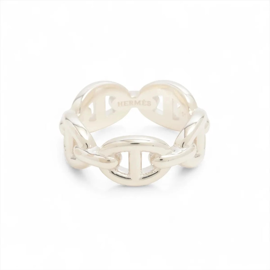 HERMES RING 925 SILVER: Hermes Ring 925 Silver Brand: Hermes Type/Style: Ring Material: 925, Color: Silver Size: 5.25 US Accessories: None Accessories Notice: When purchasing pre-owned goods, please refer to the