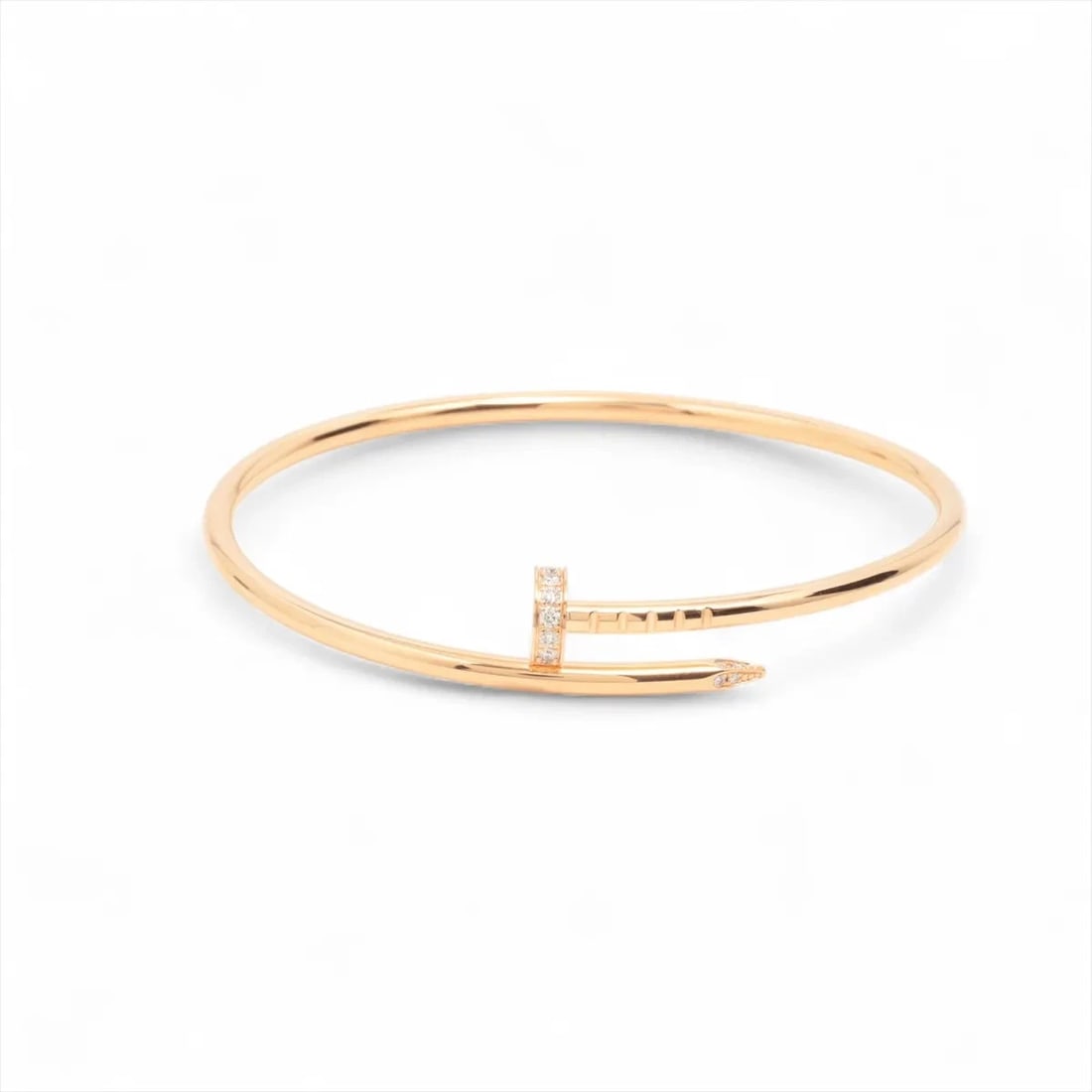 CARTIER JUSTE UN CLOU SM DIAMOND BRACELET 750(PG): Cartier Juste un Clou SM diamond Bracelet 750(PG) Brand: Cartier Type/Style: Bracelet Material: 750(PG), Color: Pink Gold Size: Size(CM) Bracelet length:16 Accessories: None Accessories Notice: When