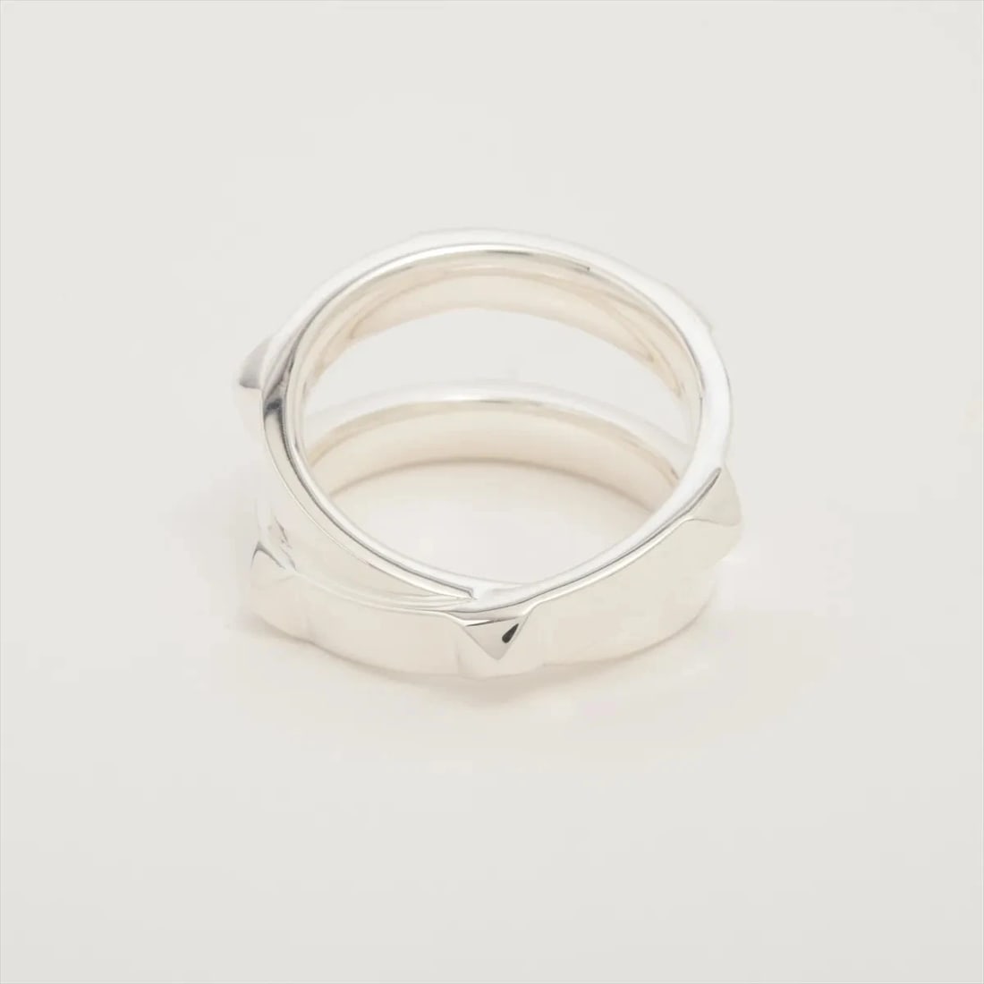 HERMES MINI CREW DOUBLE RING 925 SILVER - 2