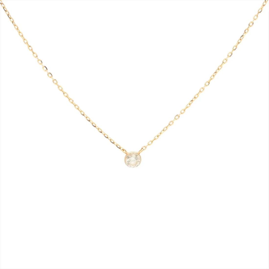 AGET DIAMOND NECKLACE K18(YG): aget diamond Necklace K18(YG) Brand: aget Type/Style: Necklace Material: K18(YG), Color: Yellow Gold Size: Size(CM) Chain length:40.2 Accessories: None Accessories Notice: When purchasing pre-owned