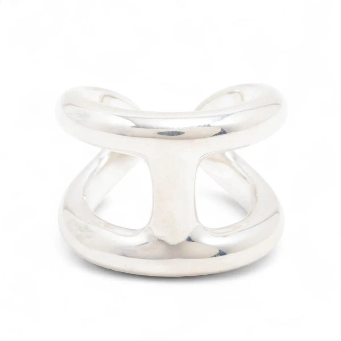 HERMES OSMO'S GM RING 925 SILVER: Hermes Osmo's GM Ring 925 Silver Brand: Hermes Type/Style: Ring Material: 925, Color: Silver Size: 4.75 - 5 US Accessories: None Accessories Notice: When purchasing pre-owned goods, please refer to