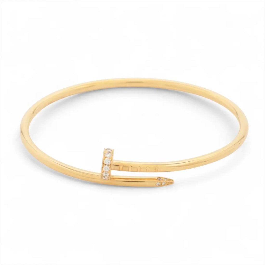 CARTIER JUSTE UN CLOU SM DIAMOND BRACELET 750(YG): Cartier Juste un Clou SM diamond Bracelet 750(YG) Brand: Cartier Type/Style: Bracelet Material: 750(YG), Color: yellow Gold Size: Size(CM) Bracelet length:15.1 Accessories: None Accessories Notice: