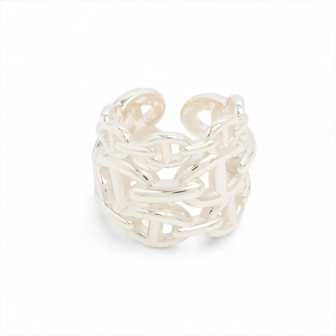 HERMES RING 925 SILVER: Hermes Ring 925 Silver Brand: Hermes Type/Style: Ring Material: 925, Color: Silver Size: 6.25 - 6.5 US Accessories: None Accessories Notice: When purchasing pre-owned goods, please refer t