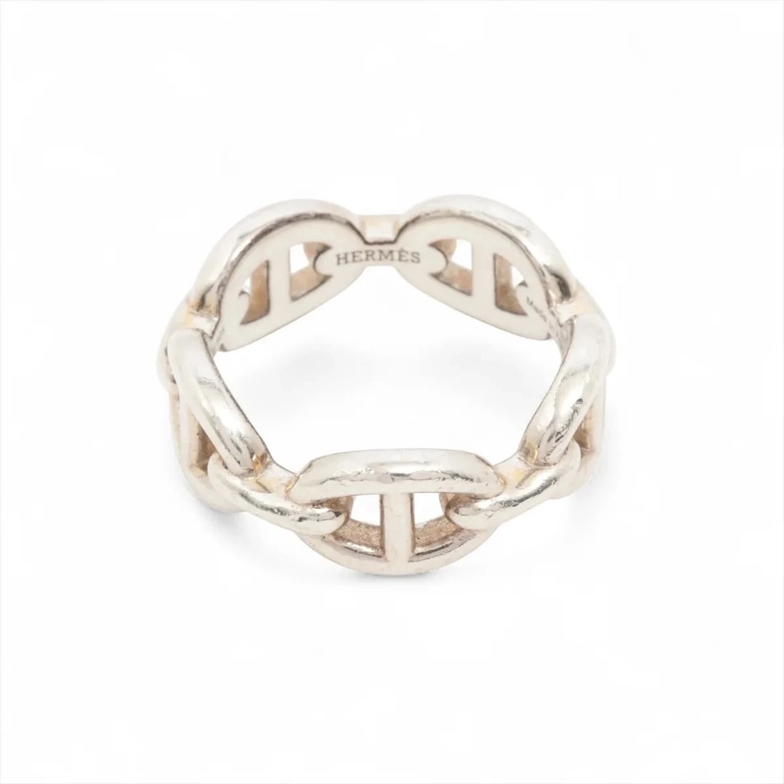 HERMES RING 925 SILVER: Hermes Ring 925 Silver Brand: Hermes Type/Style: Ring Material: 925, Color: Silver Size: 6 US Accessories: None Accessories Notice: When purchasing pre-owned goods, please refer to the photos of the