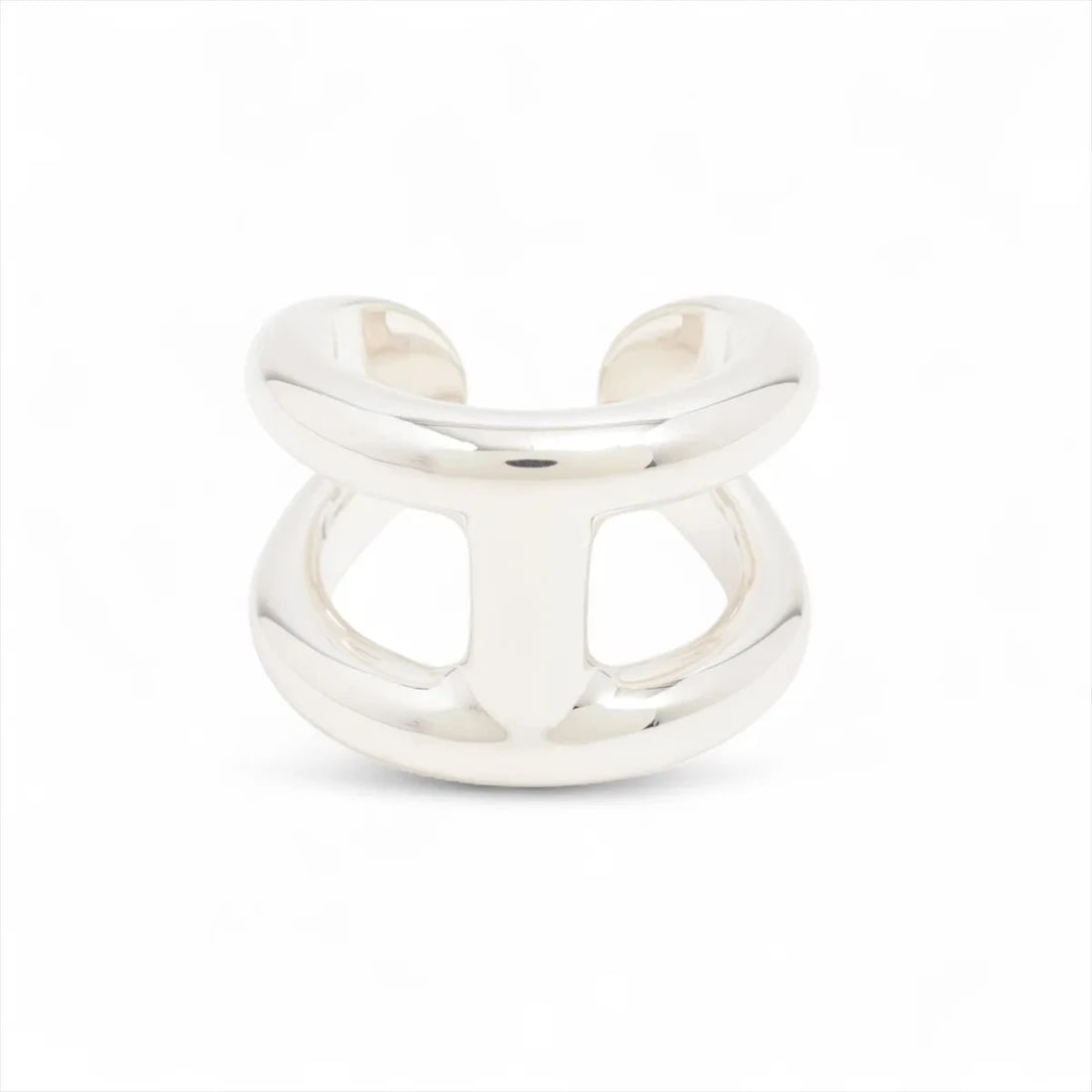 HERMES OSMO'S GM RING 925 SILVER: Hermes Osmo's GM Ring 925 Silver Brand: Hermes Type/Style: Ring Material: 925, Color: Silver Size: 7.25 US Accessories: None Accessories Notice: When purchasing pre-owned goods, please refer to the