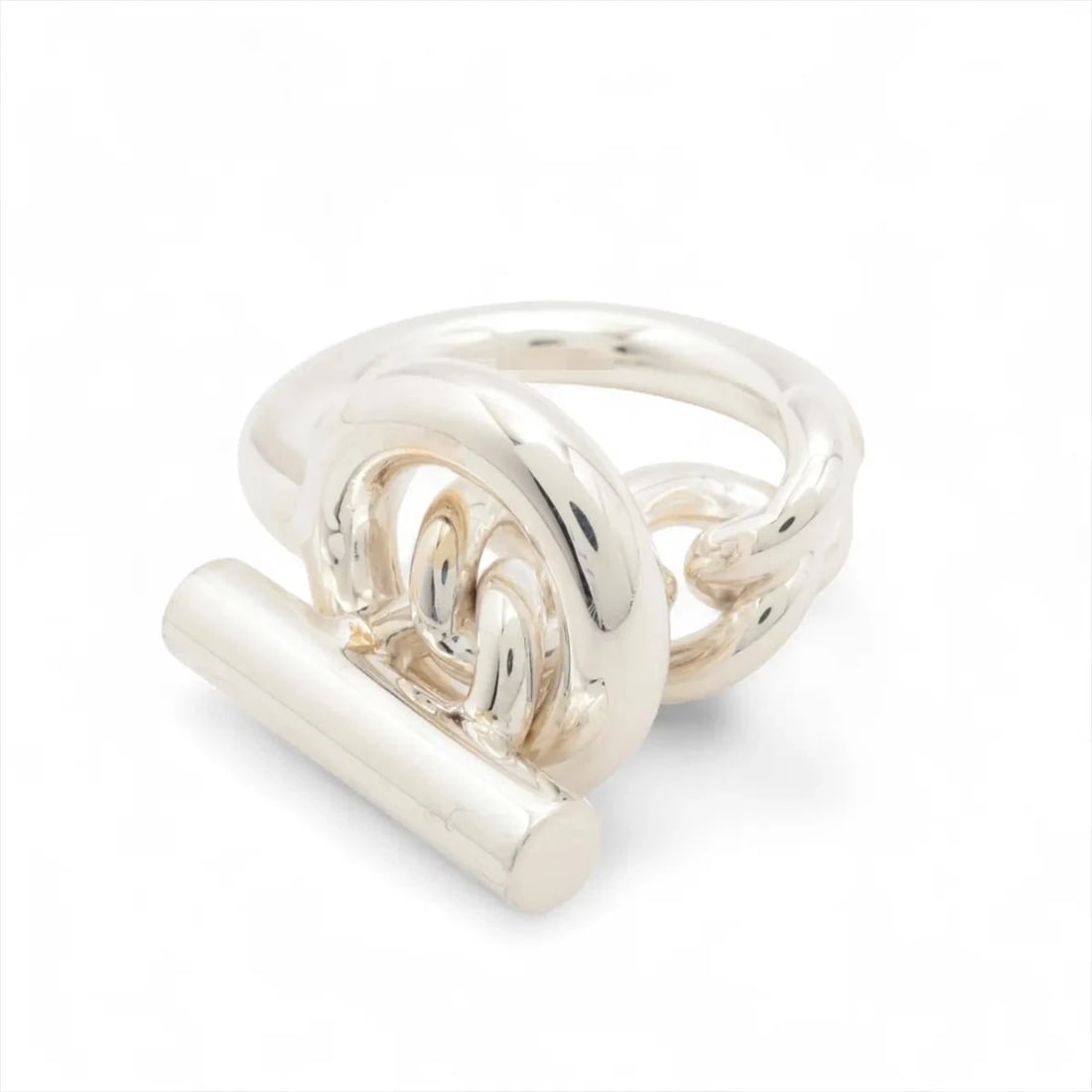 HERMES CROISET RING 925 SILVER: Hermes Croiset Ring 925 Silver Brand: Hermes Type/Style: Ring Material: 925, Color: Silver Size: 6 US Accessories: None Accessories Notice: When purchasing pre-owned goods, please refer to