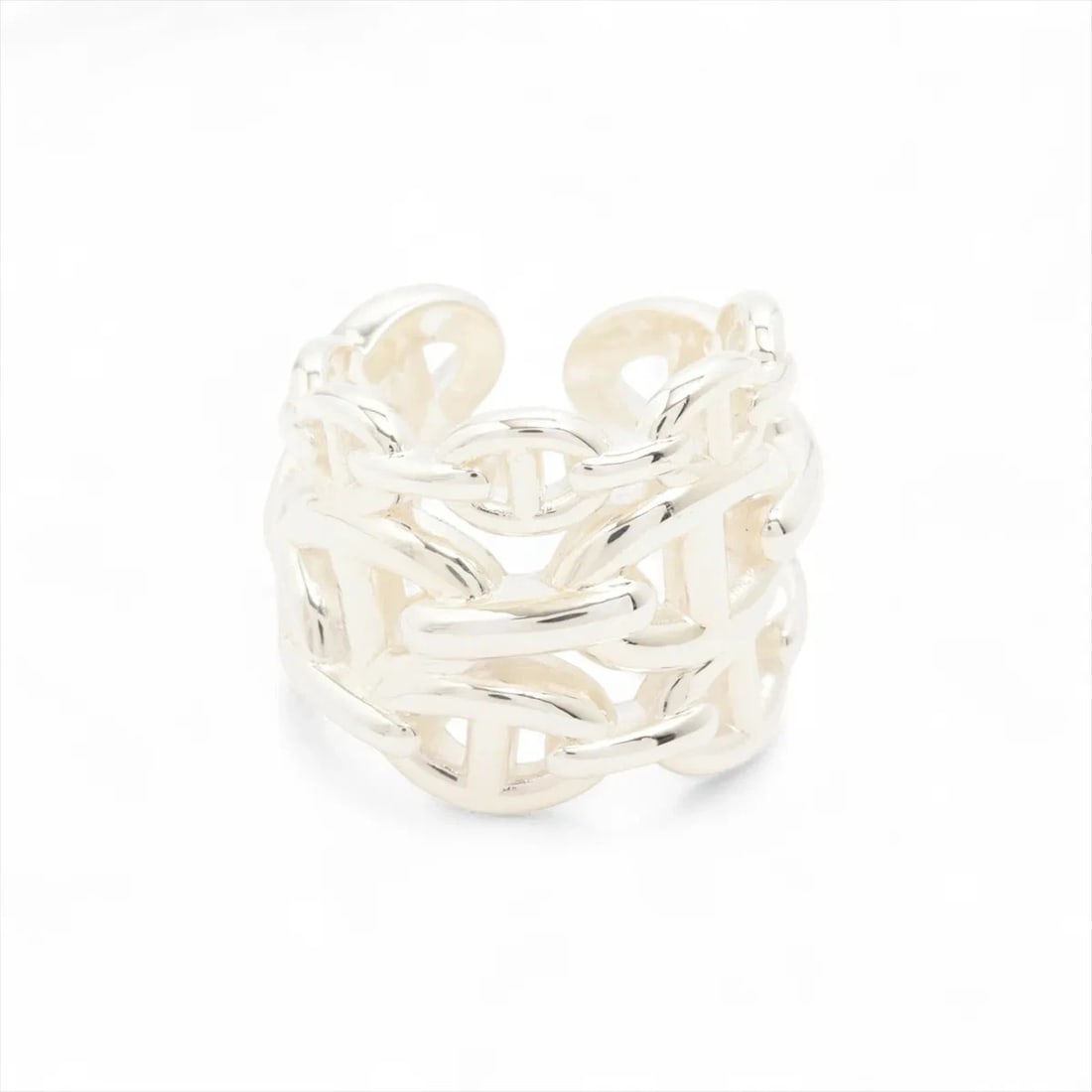 HERMES RING 925 SILVER: Hermes Ring 925 Silver Brand: Hermes Type/Style: Ring Material: 925, Color: Silver Size: 6.25 - 6.5 US Accessories: None Accessories Notice: When purchasing pre-owned goods, please refer to the