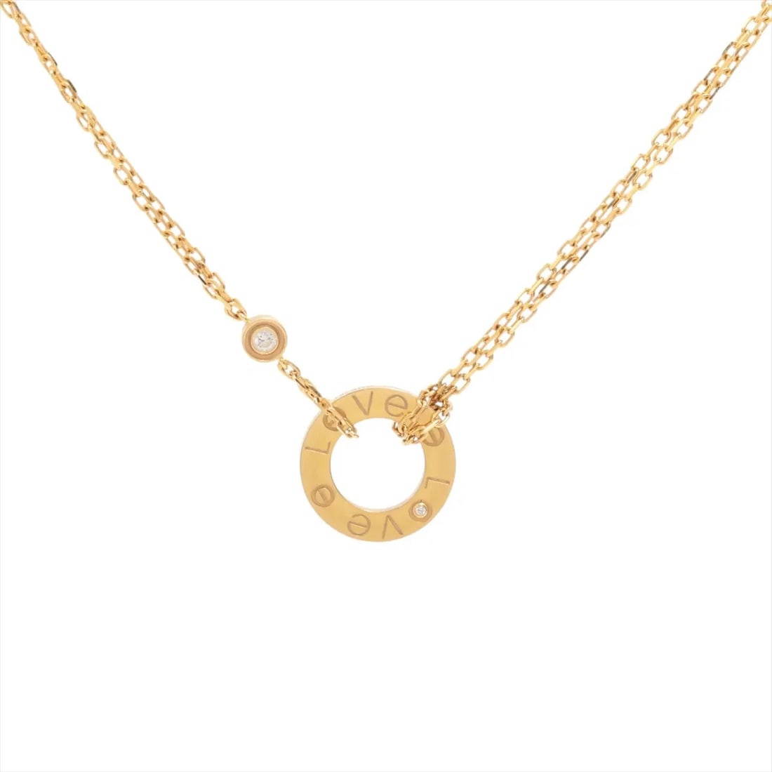 CARTIER LOVE CIRCLE DIAMOND NECKLACE 750(YG): Cartier Love Circle diamond Necklace 750(YG) Brand: Cartier Type/Style: Necklace Material: 750(YG), Color: Yellow Gold Size: Size(CM) Chain length:41.1 Accessories: None Accessories Notice