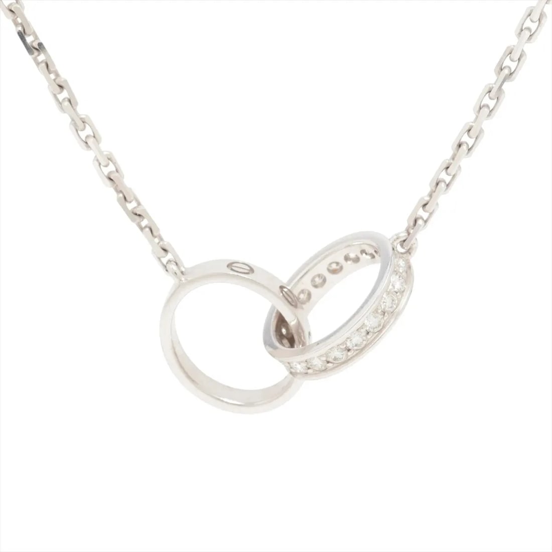 CARTIER BABY LOVE DIAMOND NECKLACE 750(WG): Cartier Baby Love diamond Necklace 750(WG) Brand: Cartier Type/Style: Necklace Material: 750(WG), Color: White Gold Size: Size(CM) Chain length:43.3 Accessories: None Accessories Notice: W