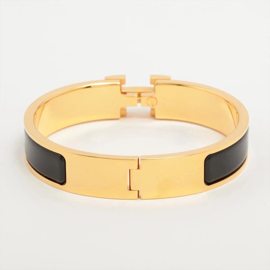 HERMES BRACELET GP?ENAMEL BLACK?GOLD: Hermes Bracelet GP?Enamel Black?Gold Brand: Hermes Type/Style: Bracelet Material: GPxEnamel BlackxGold, Color: Black?Gold Size: Size(CM) Bracelet length:15 Accessories: None Accessories Notice: When