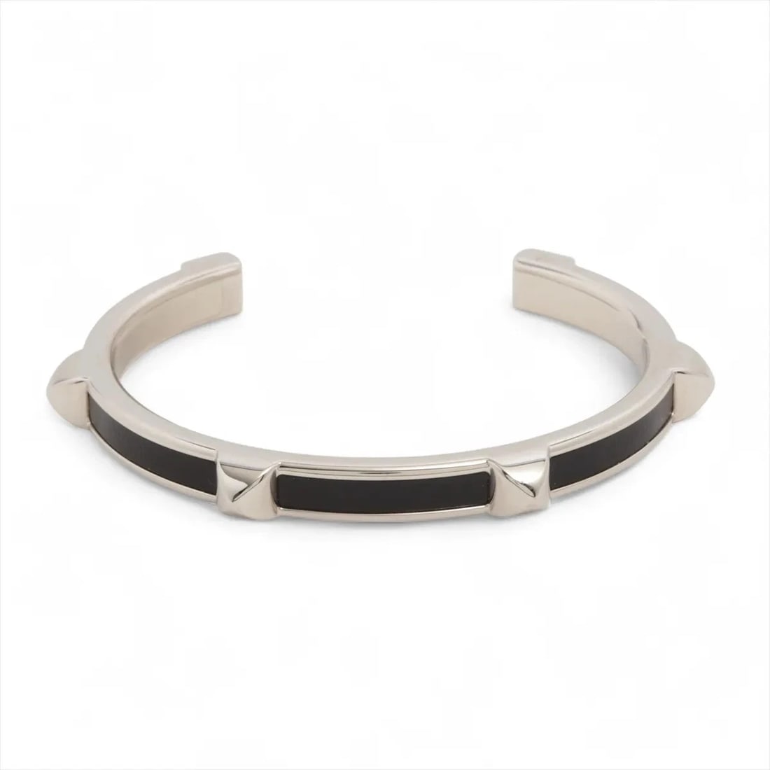 HERMES ATHENA ATHENA BANGLE GP & LEATHER SILVER X BLACK: Hermes ATHeNA Athena Bangle GP & Leather silver x black Brand: Hermes Type/Style: Bracelet Material: GP & Leather, Color: silver x black Size: Size(CM) Bracelet length:14 Accessories: None
