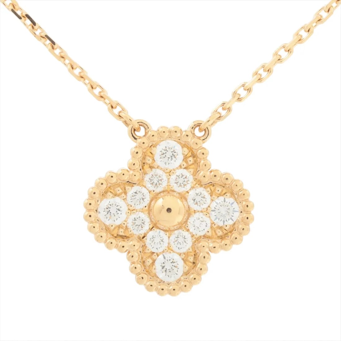VAN CLEEF & ARPELS ALHAMBRA DIAMOND NECKLACE 750(YG): Van Cleef & Arpels Alhambra diamond Necklace 750(YG) Brand: Van Cleef & Arpels Type/Style: Necklace Material: 750(YG), Color: Yellow Gold Size: Size(CM) Chain length:42.1 Accessories: None