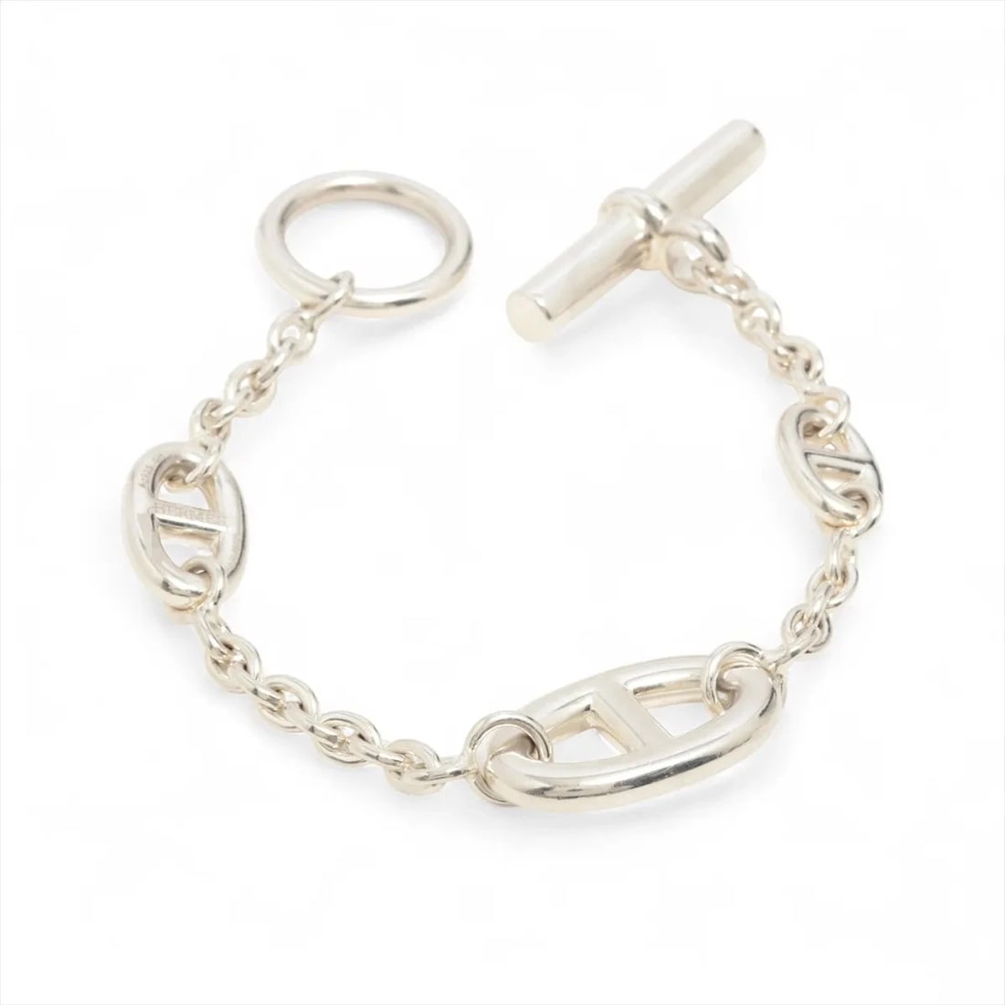 HERMES CHAINE D'ANCRE FARANDOLE BRACELET 925 SILVER: Hermes Chaine d'Ancre Farandole Bracelet 925 Silver Brand: Hermes Type/Style: Bracelet Material: 925, Color: Silver Size: Size(CM) Bracelet length:13.5 Accessories: None Accessories Notice: When