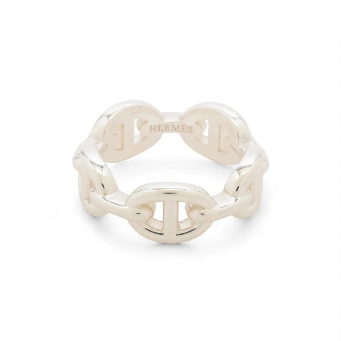 HERMES CHAINE D'ANCRE ENCHAINEE RING 925 SILVER: Hermes Chaine d'Ancre Enchainee Ring 925 Silver Brand: Hermes Type/Style: Ring Material: 925, Color: Silver Size: 4.75 - 5 US Accessories: None Accessories Notice: When purchasing pre-owne