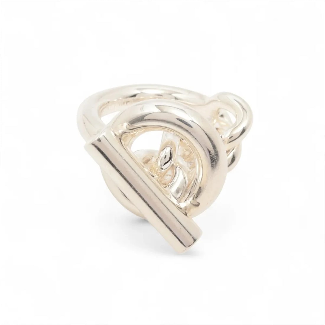 HERMES CROISET GM RING 925 SILVER: Hermes Croiset GM Ring 925 Silver Brand: Hermes Type/Style: Ring Material: 925, Color: Silver Size: 4 US Accessories: None Accessories Notice: When purchasing pre-owned goods, please refer