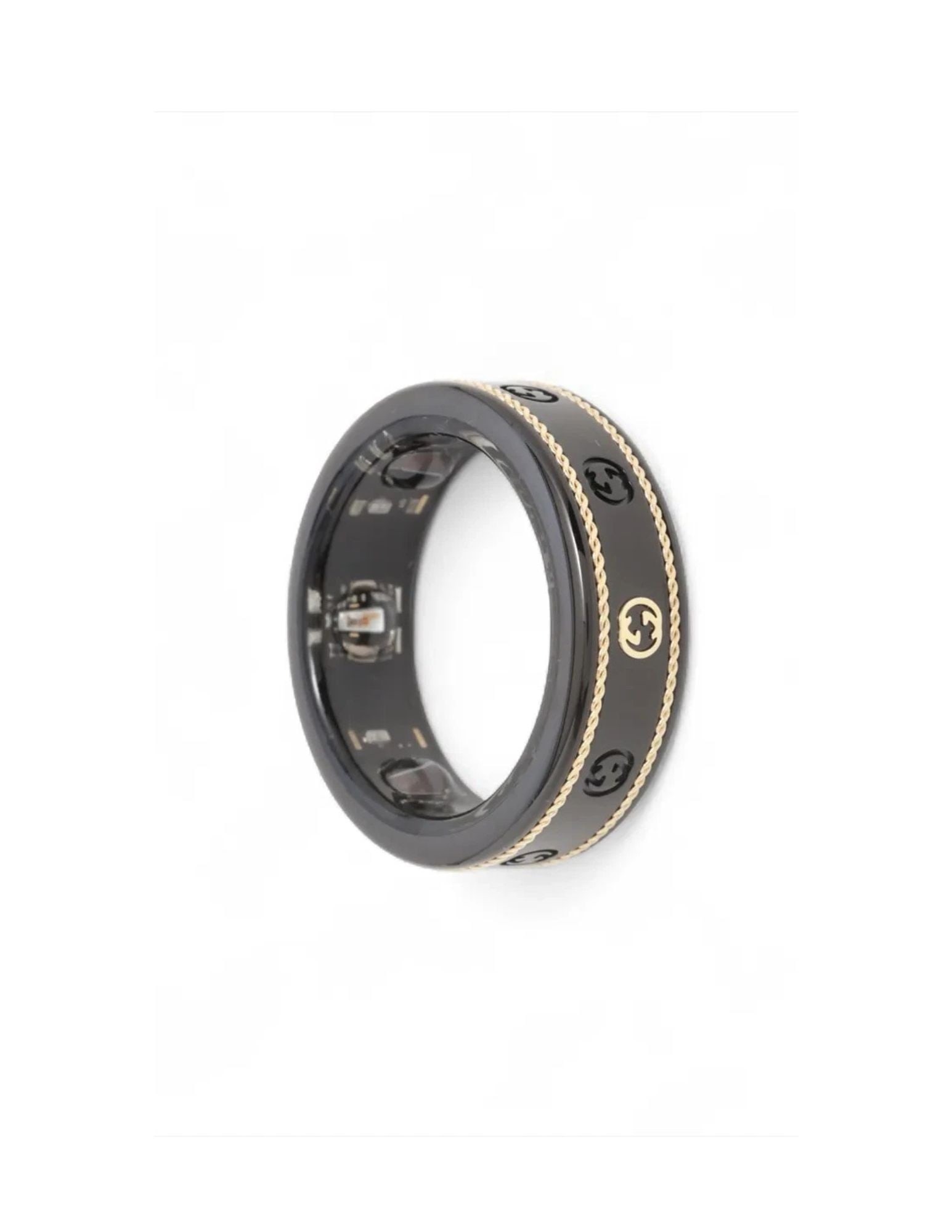 GUCCI X AURA INTERLOCKING G RING TITANIUM BLACK - 2