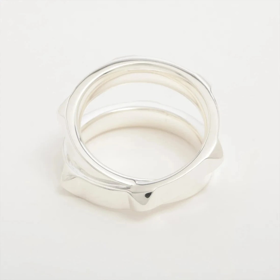 HERMES MINI CREW DOUBLE RING 925 SILVER - 2