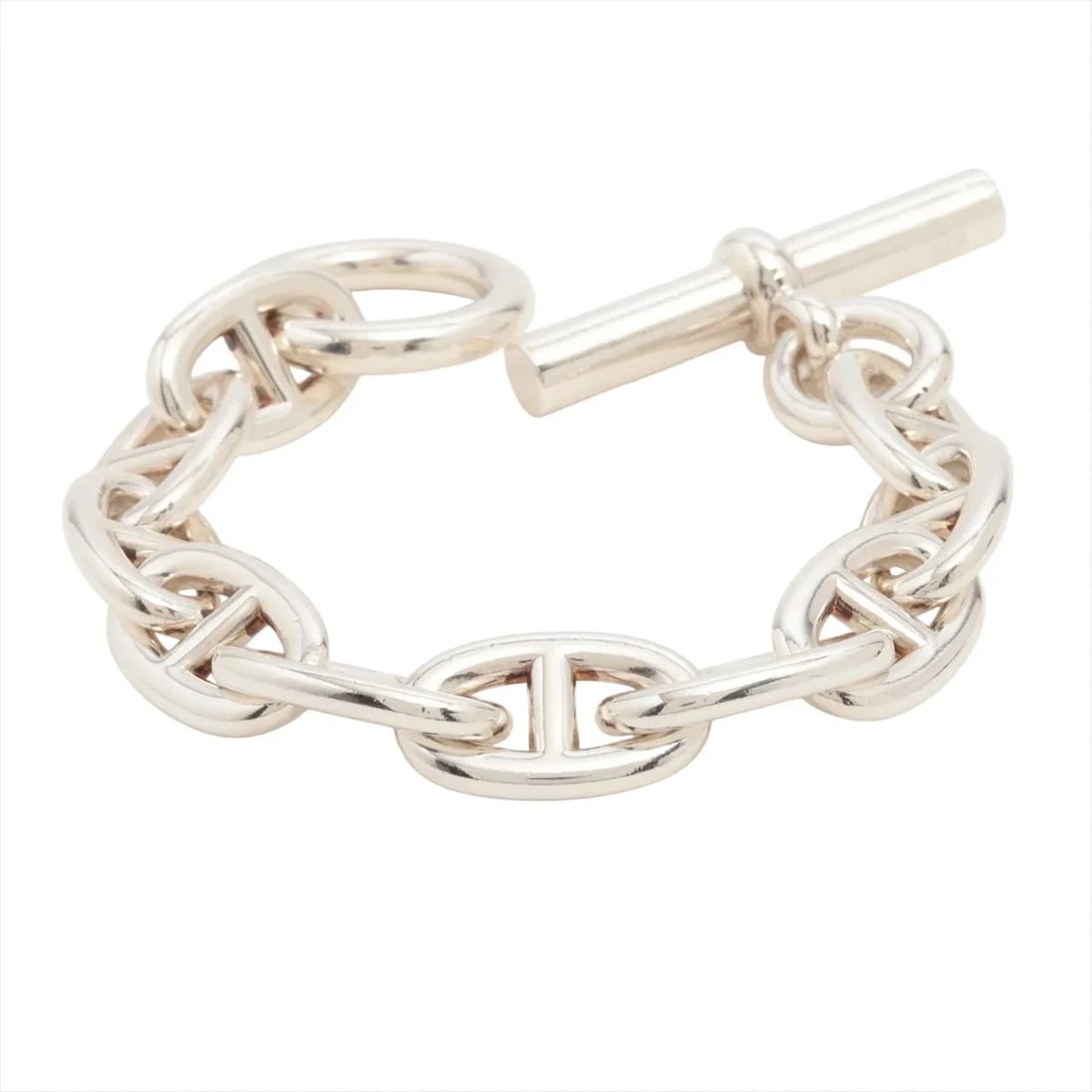 HERMES CHAINE D'ANCRE TGM BRACELET 925 SILVER: Hermes Chaine d'Ancre TGM Bracelet 925 Silver Brand: Hermes Type/Style: Bracelet Material: 925, Color: Silver Size: Size(CM) Bracelet length:15 Accessories: None Accessories Notice: When purchasing