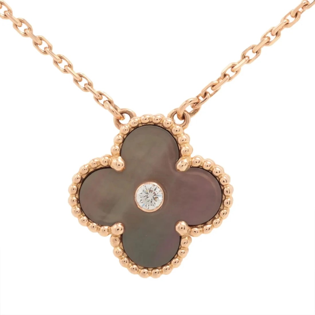 VAN CLEEF & ARPELS NECKLACE 750(PG): Van Cleef & Arpels Necklace 750(PG) Brand: Van Cleef & Arpels Type/Style: Necklace Material: 750(PG), Color: Pink Gold Size: Size(CM) Chain length:41.8 Accessories: None Accessories Notice