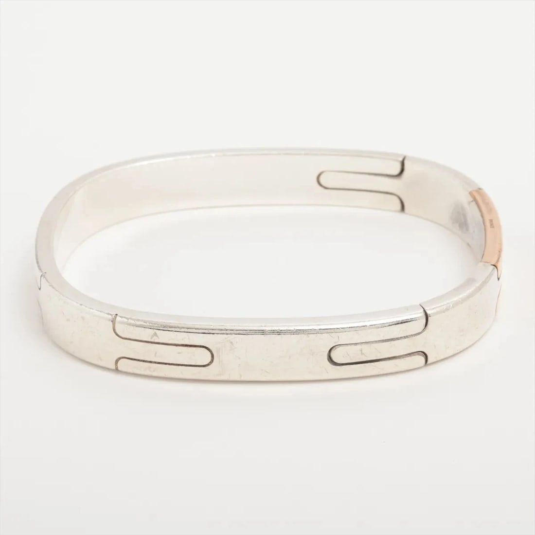 HERMES HERCULES BANGLE 925 X BRONZE SILVER: Hermes Hercules Bangle 925 x bronze Silver Brand: Hermes Type/Style: Bracelet Material: 925 x bronze, Color: Silver Size: Size(CM) Bracelet length:15 Accessories: None Accessories Notice: