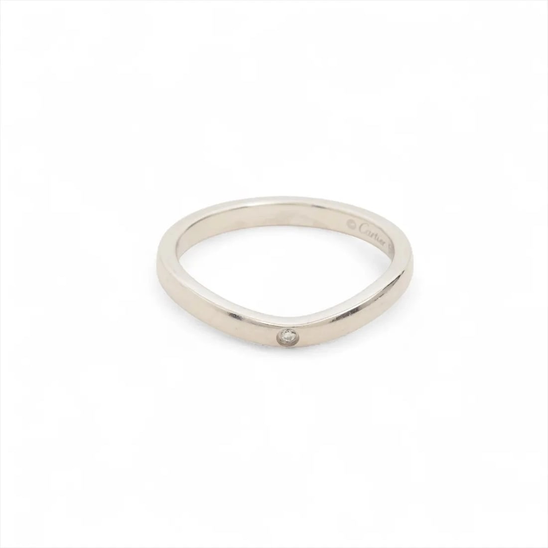 CARTIER BALLERINA CURVES WEDDING DIAMOND RING PT950: Cartier Ballerina curves wedding diamond Ring Pt950 Brand: Cartier Type/Style: Ring Material: Pt950, Color: Silver Size: 5.25 - 5.5 US Accessories: None Accessories Notice: When purchasing