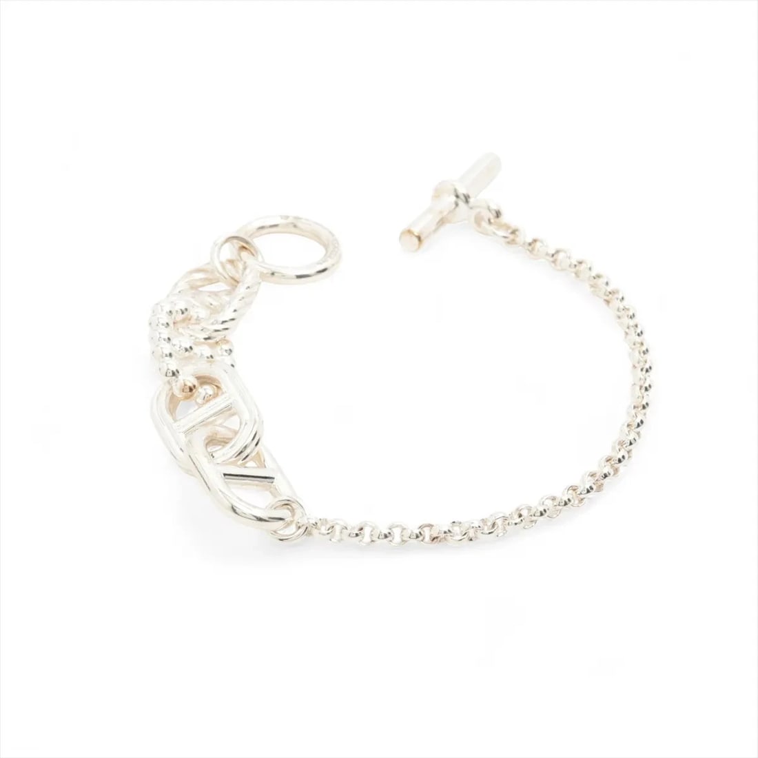 HERMES CHAINE D'ANCRE BRACELET 925 SILVER: Hermes Chaine d'Ancre Bracelet 925 Silver Brand: Hermes Type/Style: Bracelet Material: 925, Color: Silver Size: Size(CM) Bracelet length:14 Accessories: None Accessories Notice: When purch