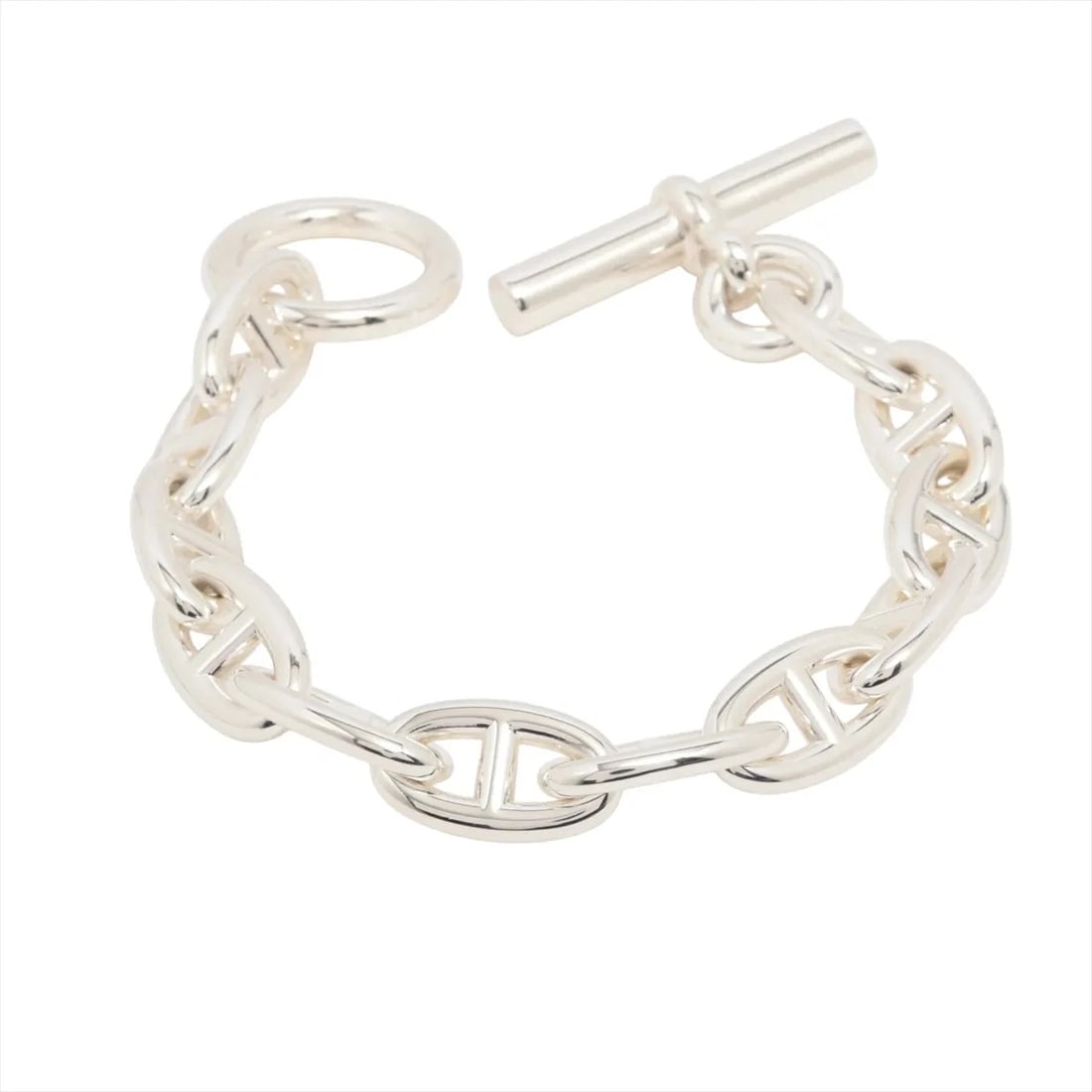 HERMES CHAINE D'ANCRE GM BRACELET 925 SILVER: Hermes Chaine d'Ancre GM Bracelet 925 Silver Brand: Hermes Type/Style: Bracelet Material: 925, Color: Silver Size: Size(CM) Bracelet length:15.5 Accessories: None Accessories Notice: When