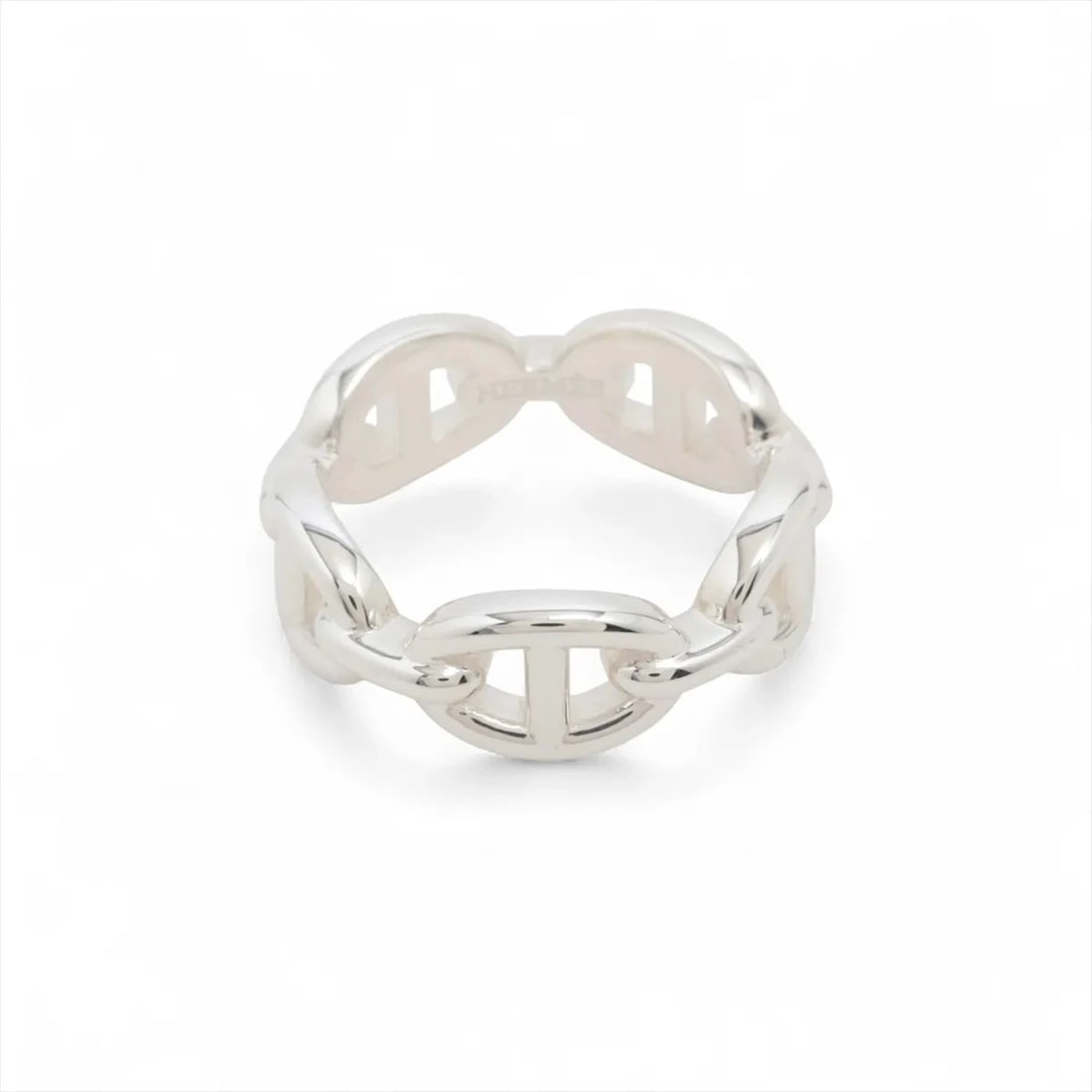 HERMES CHAINE D'ANCRE ENCHAINEE RING 925 SILVER: Hermes Chaine d'Ancre Enchainee Ring 925 Silver Brand: Hermes Type/Style: Ring Material: 925, Color: Silver Size: 5.5 - 5.75 US Accessories: None Accessories Notice: When purchasing pre-ow