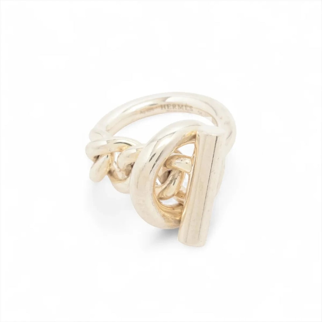 HERMES CROISET GM RING 925 SILVER: Hermes Croiset GM Ring 925 Silver Brand: Hermes Type/Style: Ring Material: 925, Color: Silver Size: 5.25 US Accessories: None Accessories Notice: When purchasing pre-owned goods, please re