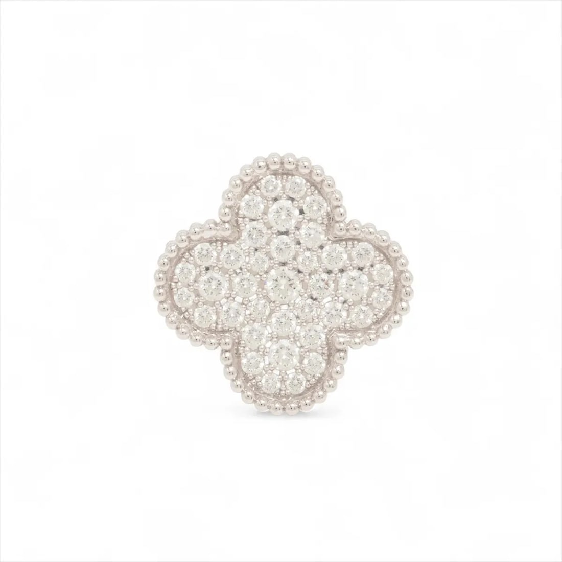 VAN CLEEF & ARPELS MAGIC ALHAMBRA DIAMOND RING 750(WG): Van Cleef & Arpels Magic Alhambra diamond Ring 750(WG) Brand: Van Cleef & Arpels Type/Style: Ring Material: 750(WG), Color: White Gold Size: 8.75 US Accessories: None Accessories Notice: W