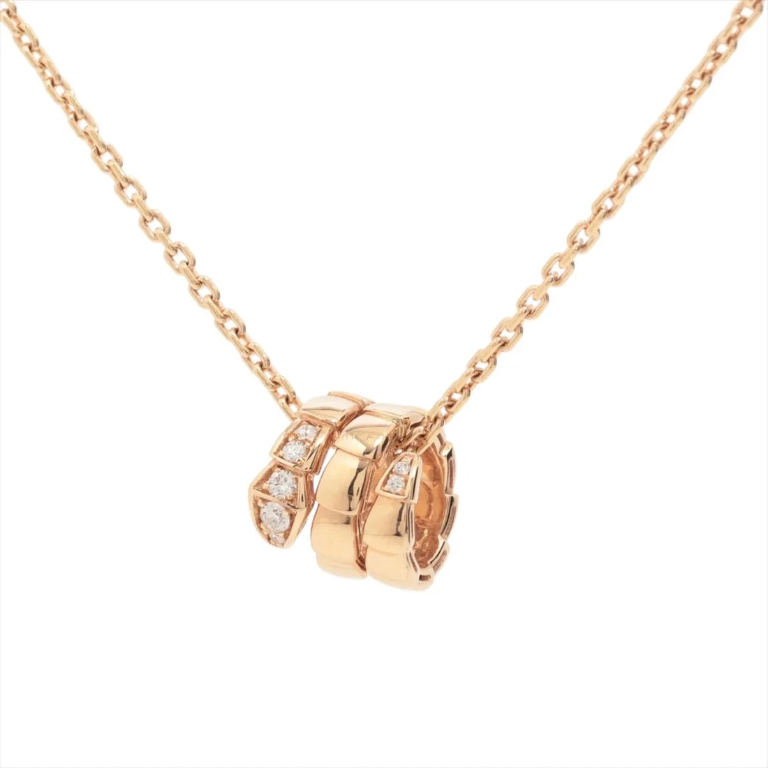 BVLGARI SERPENTI VIPER DIAMOND NECKLACE 750(PG): Bvlgari Serpenti Viper diamond Necklace 750(PG) Brand: Bvlgari Type/Style: Necklace Material: 750(PG), Color: Pink Gold Size: Size(CM) Chain length:44.6 Accessories: None Accessories Notice: When