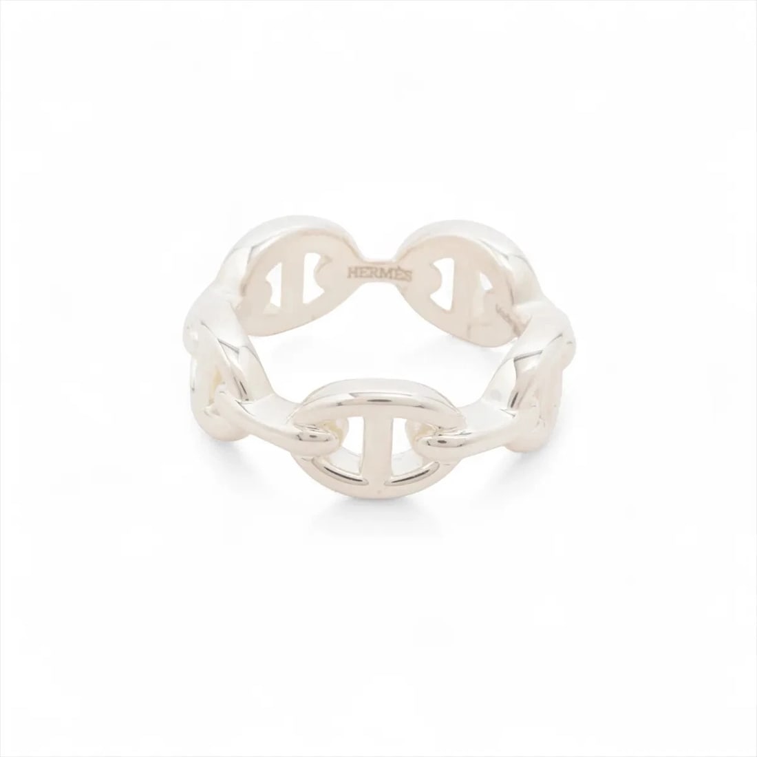 HERMES RING 925 SILVER: Hermes Ring 925 Silver Brand: Hermes Type/Style: Ring Material: 925, Color: Silver Size: 5.25 US Accessories: None Accessories Notice: When purchasing pre-owned goods, please refer to the photos of