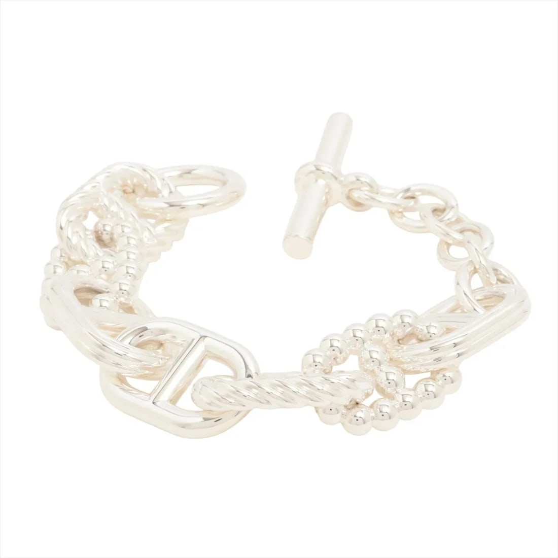 HERMES BRACELET 925 SILVER: Hermes Bracelet 925 Silver Brand: Hermes Type/Style: Bracelet Material: 925, Color: Silver Size: Size(CM) Bracelet length:18.5 Accessories: None Accessories Notice: When purchasing pre-owned goods,