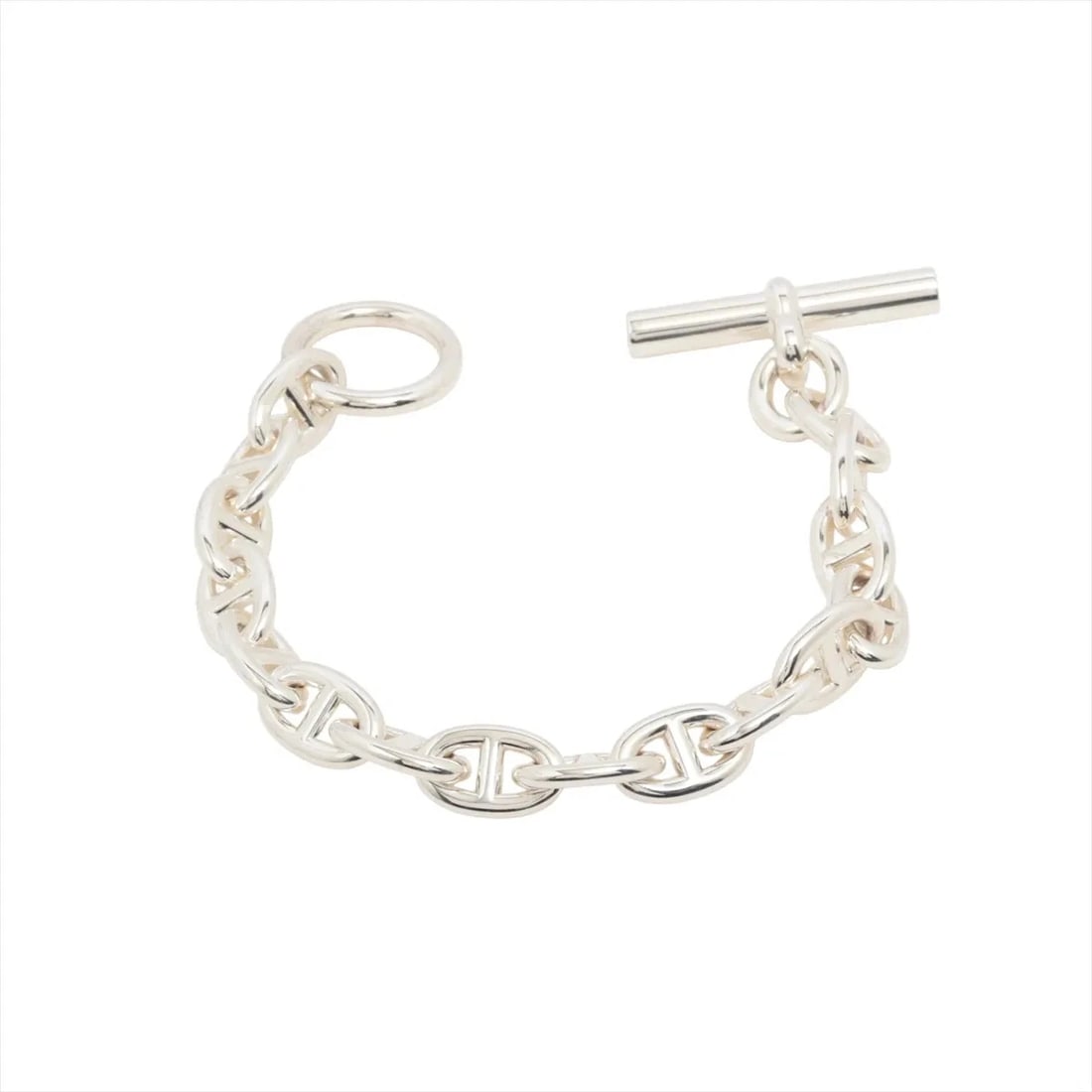 HERMES CHAINE D'ANCRE PM BRACELET 925 SILVER: Hermes Chaine d'Ancre PM Bracelet 925 Silver Brand: Hermes Type/Style: Bracelet Material: 925, Color: Silver Size: Size(CM) Bracelet length:13.5 Accessories: None Accessories Notice: When purchasing