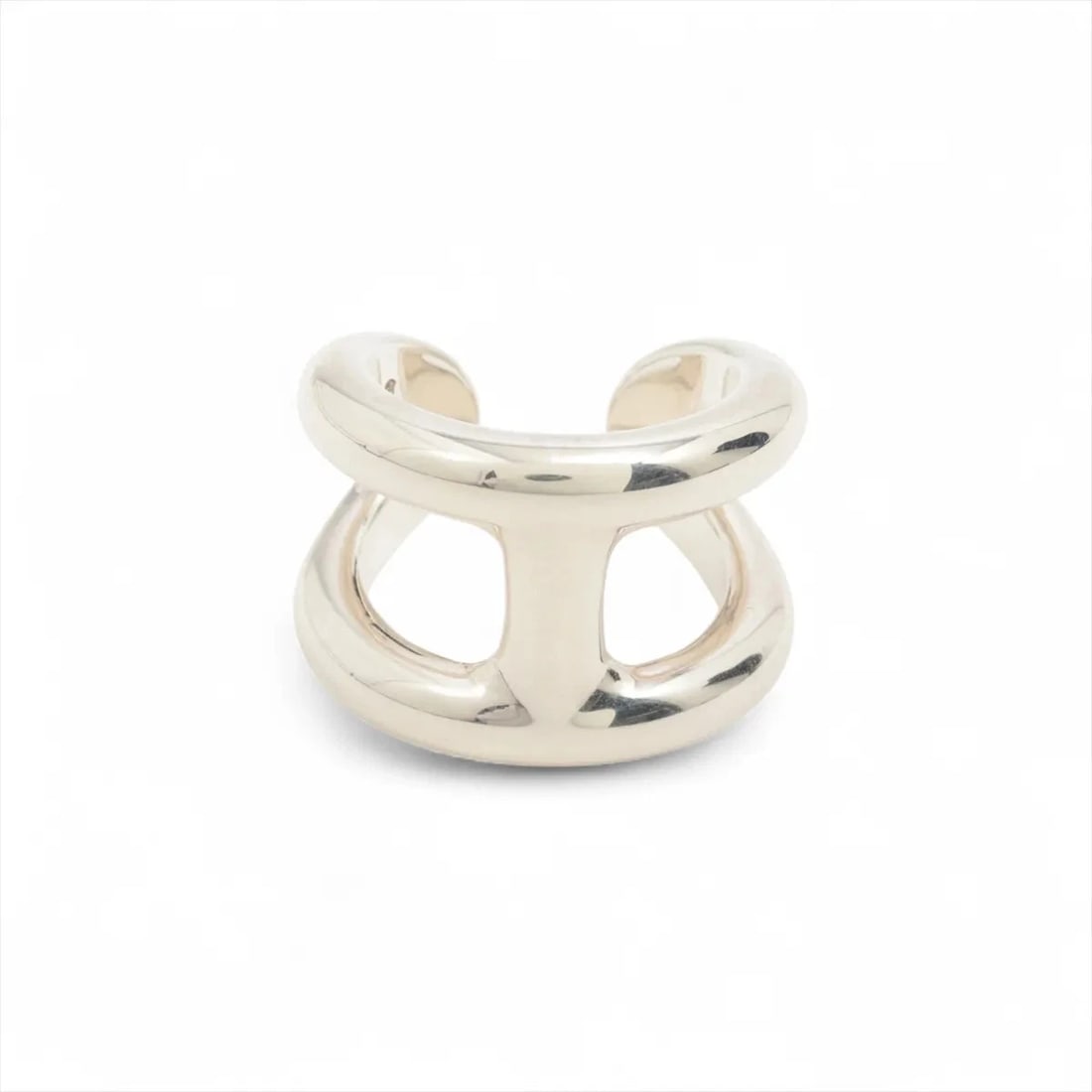 HERMES OSMO'S GM RING 925 SILVER: Hermes Osmo's GM Ring 925 Silver Brand: Hermes Type/Style: Ring Material: 925, Color: Silver Size: 6 US Accessories: None Accessories Notice: When purchasing pre-owned goods, please refer