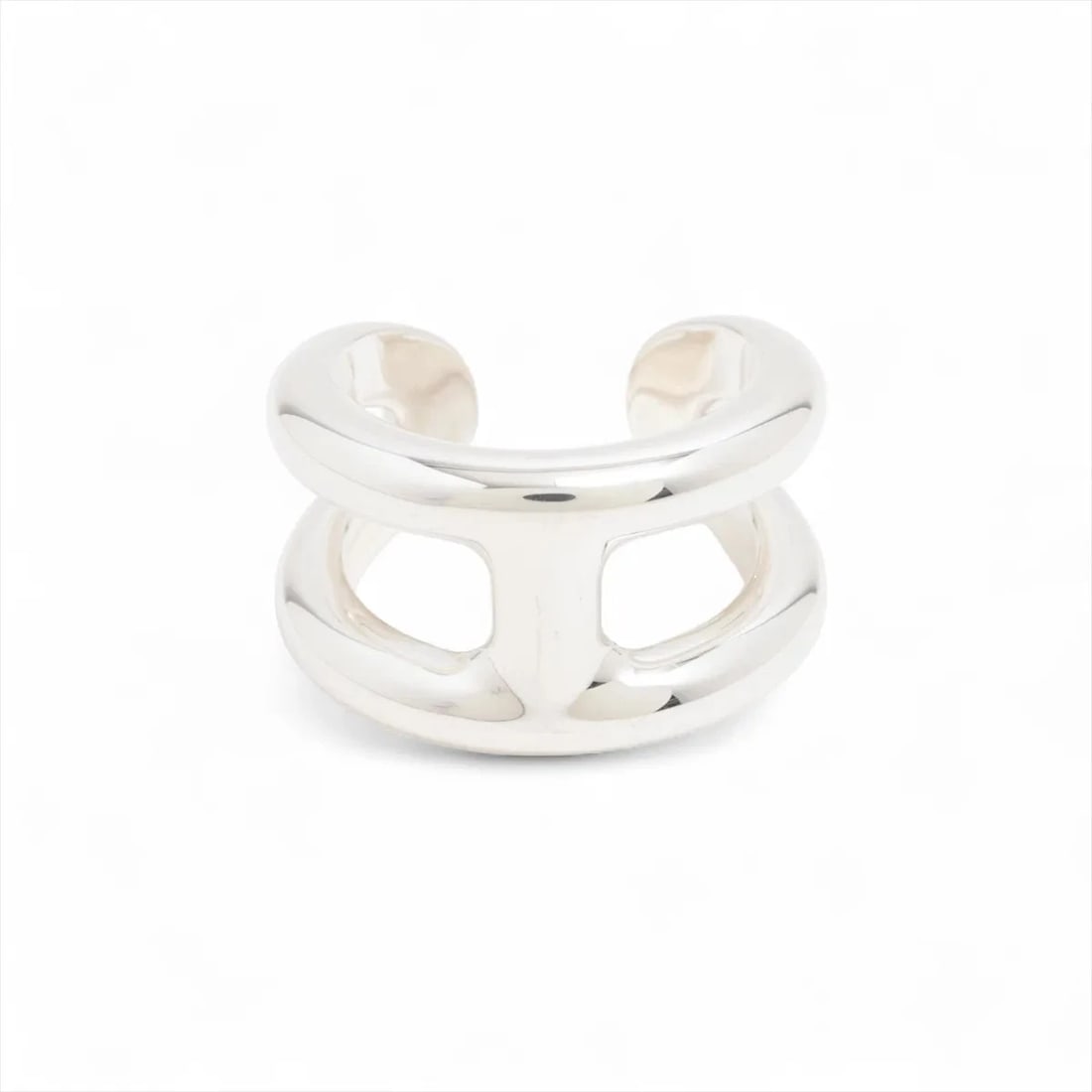 HERMES OSMOZ PM RING 925 SILVER: Hermes Osmoz PM Ring 925 Silver Brand: Hermes Type/Style: Ring Material: 925, Color: Silver Size: 6.25 - 6.5 US Accessories: None Accessories Notice: When purchasing pre-owned goods, pleas