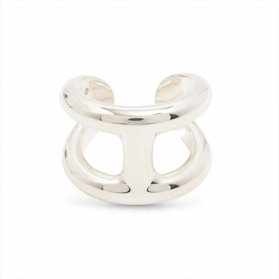 HERMES OSMO'S GM RING 925 SILVER: Hermes Osmo's GM Ring 925 Silver Brand: Hermes Type/Style: Ring Material: 925, Color: Silver Size: 6 US Accessories: None Accessories Notice: When purchasing pre-owned goods, please refer