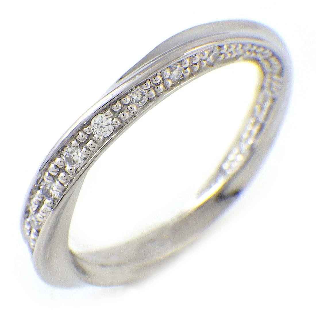 STAR JEWELRY RING TWIST DIAMOND PT950 PLATINUM: STAR JEWELRY Ring Twist Diamond PT950 Platinum Brand: STAR JEWELRY Type/Style: Ring Material: PT950 Platinum, Color: Silver Size: US4 Accessories: None Accessories Notice: When purchasing