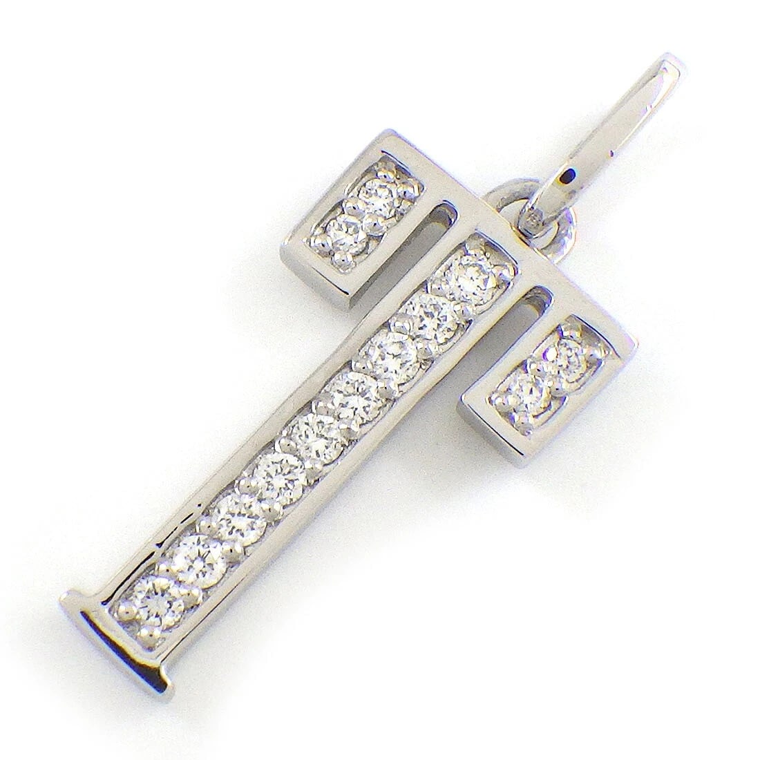 FINE JEWELRY PENDANT TOP DIAMOND PT900 PLATINUM: Fine Jewelry Pendant Top Diamond PT900 Platinum Brand: Fine Jewelry Type/Style: PendantTop Material: PT900 Platinum, Main Stone Natural Color: Silver Size: Pendant Top Size : W 0.35" x H 0.87"(inches)
