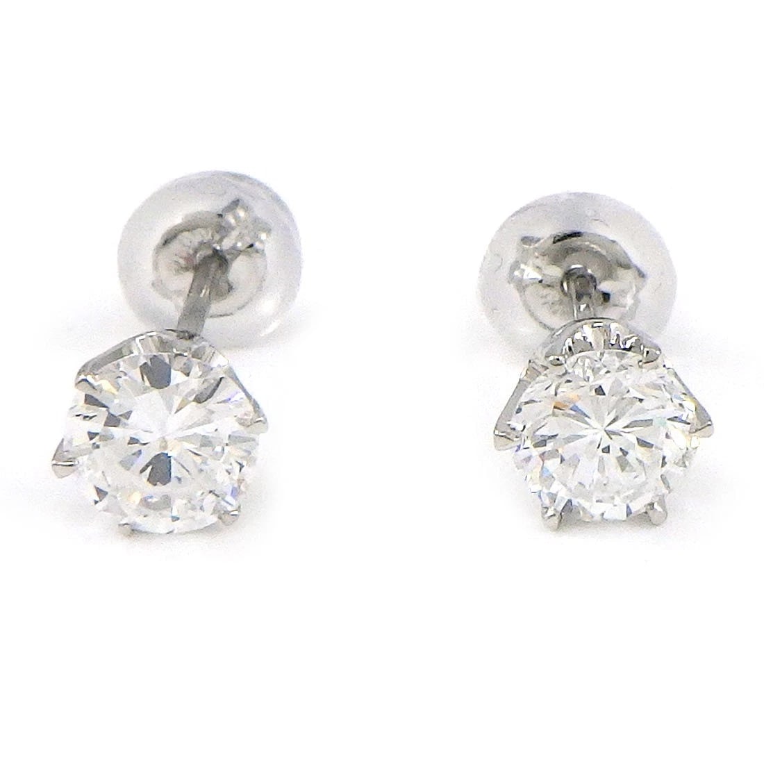 FINE JEWELRY PIERCED EARRINGS DIAMOND PT900 PLATINUM: Fine Jewelry Pierced Earrings Diamond PT900 Platinum Brand: Fine Jewelry Type/Style: Earrings Material: PT900 Platinum, Main Stone Natural Color: Silver Size: Diameter 0.19"(inches) / 5.0mm Access